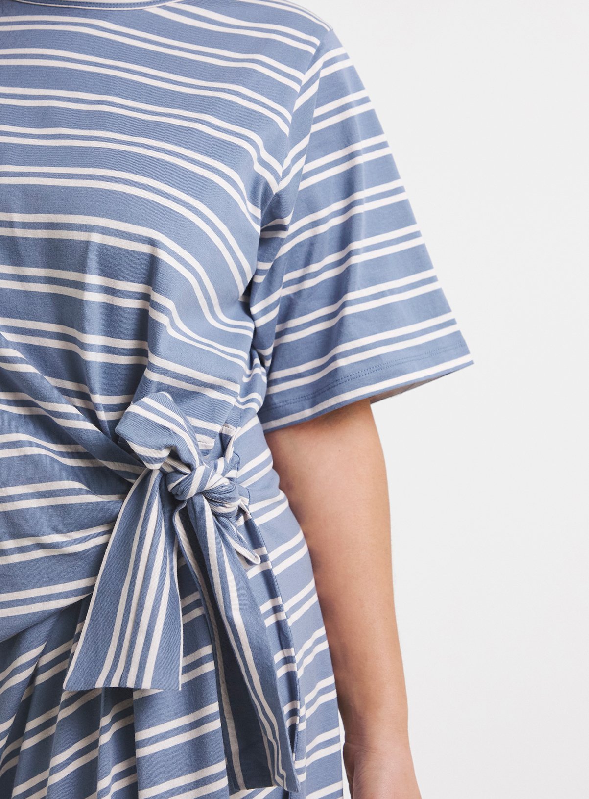 SIMPLY BE Stripe Jersey Midaxi Dress With Side Tie 26 - Image 4 thumbnail